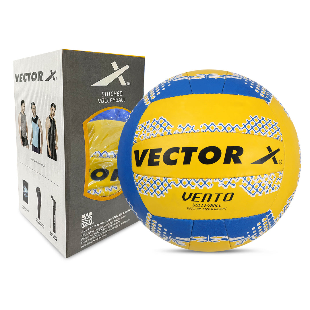 Volleyball Vento- Size: 4 (Pack of 1 | Blue | Yellow)