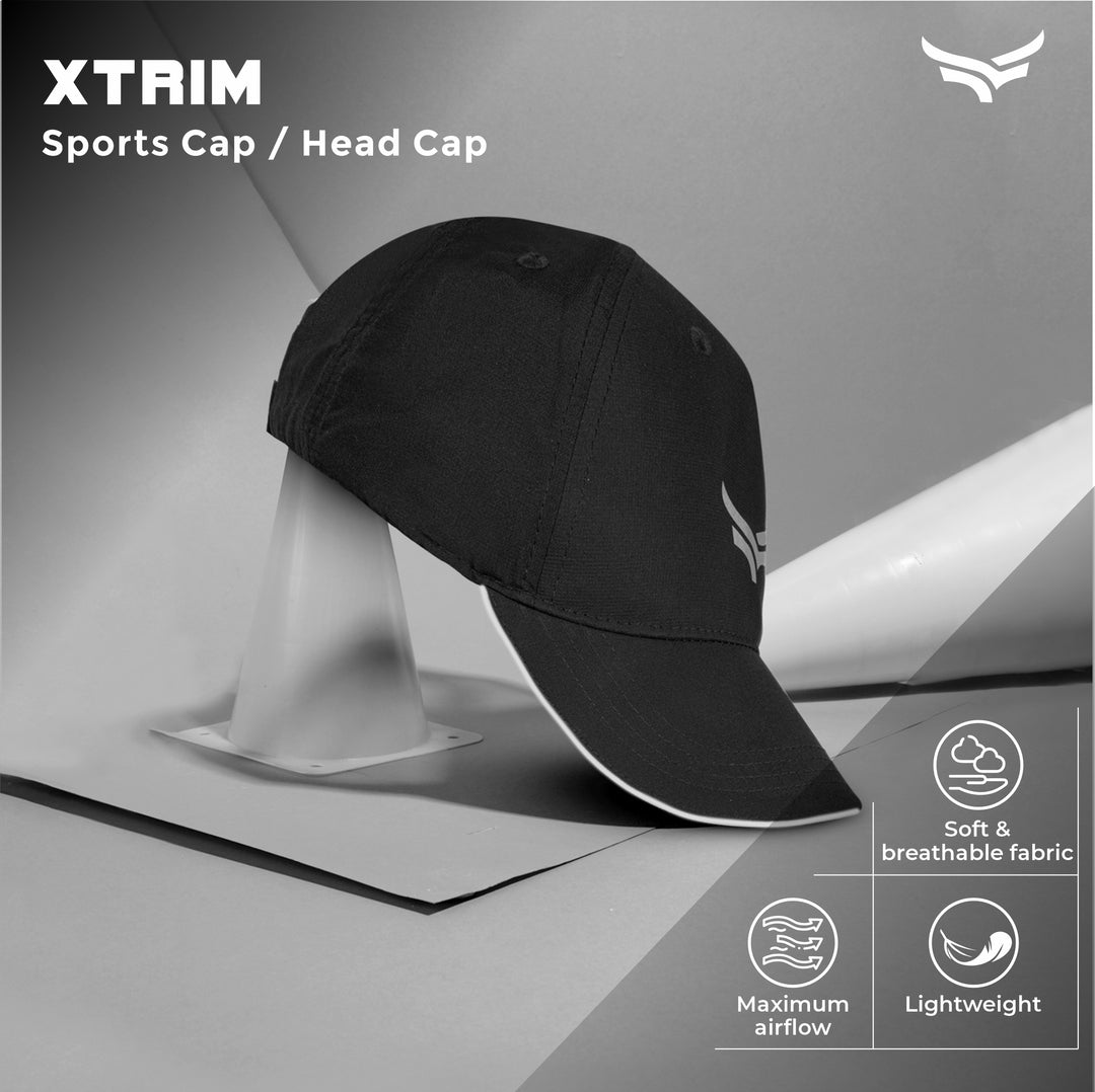 Head Caps for Men | Unisex Sports Caps with Adjustable Strap | Summer Cap for Men | Cap for All Sports | Cap for Girls | Gym Caps for Men & Women | Cap Sports | Caps for Men with Air Holes | Black