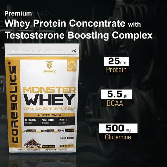 Monster Whey - Whey Concentrate Formula 1 Kg - 28 Servings - Cafe Mocha