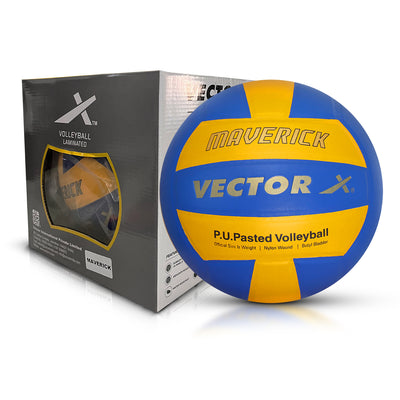 Maverick-18P Volleyball - Size: 4 (Pack of 1 | Blue | Yellow)