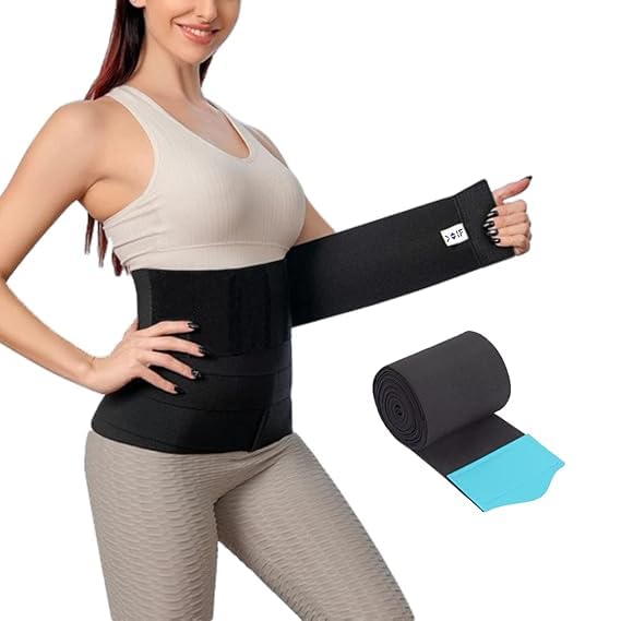 ALYV Tummy Shaper Belt for Women & Men | Adjustable Body Shaper & Postpartum Recovery Waist Slimming Belt | Back Support & Posture Corrector Blue