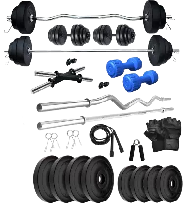 ALYV 40 kg PVC Combo With PVC Dumbbells | Home Gym | ( 2 kg x 4 = 8Kg + 3 kg x 4 = 12 kg + 5 kg x 4 = 20Kg )