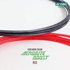 YONEX BG Aerobite Boost Badminton String (Gray/Red)