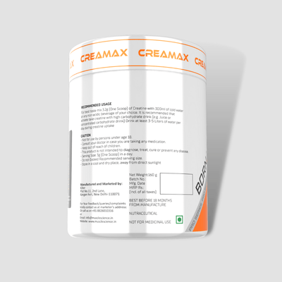 Creamax Creatine Monohydrate With HCL Creatine – 50 Servings | Orange