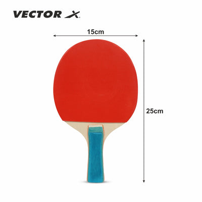 Wooden TT Set Red | Black Table Tennis Racquet Set Multicolor Table Tennis Racquet (Pack of: 2 | 190 g)