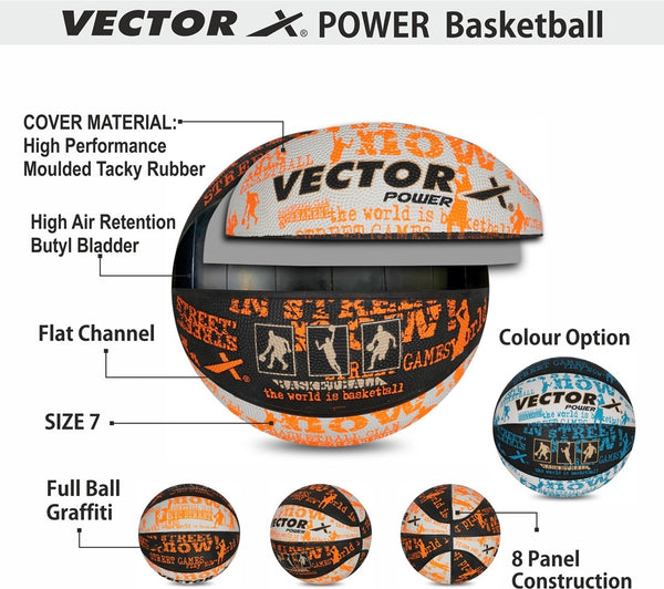 POWER-BLACK-WHITE-ORANGE-3 Basketball -...