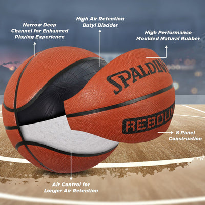 Rebound Rubber Basketball (Color: Orange | Size: 7)
