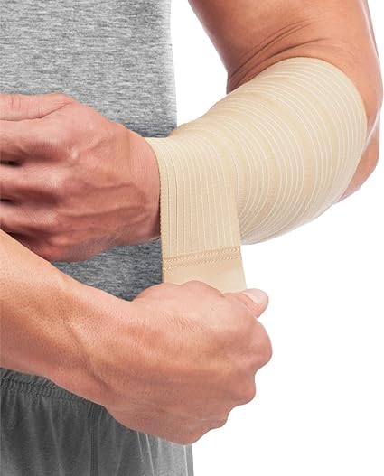 ALYV Fitness Ankle & Foot Compression Support Wrap (Beige) | Plantar Fasciitis Relief | Workout & Sports Injury Protection