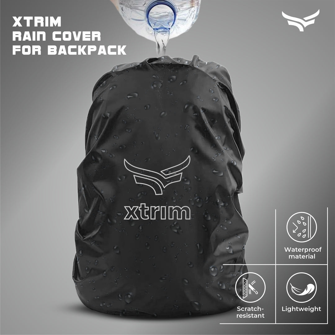 100% Waterproof Rain Protector for 30L to 40L Backpacks | Rain Cover for Bags with Storage Pouch | Dust Proof Rain Proof Cover for School Bags | Rain Cover | Specially for Trekking & Camping (Black)