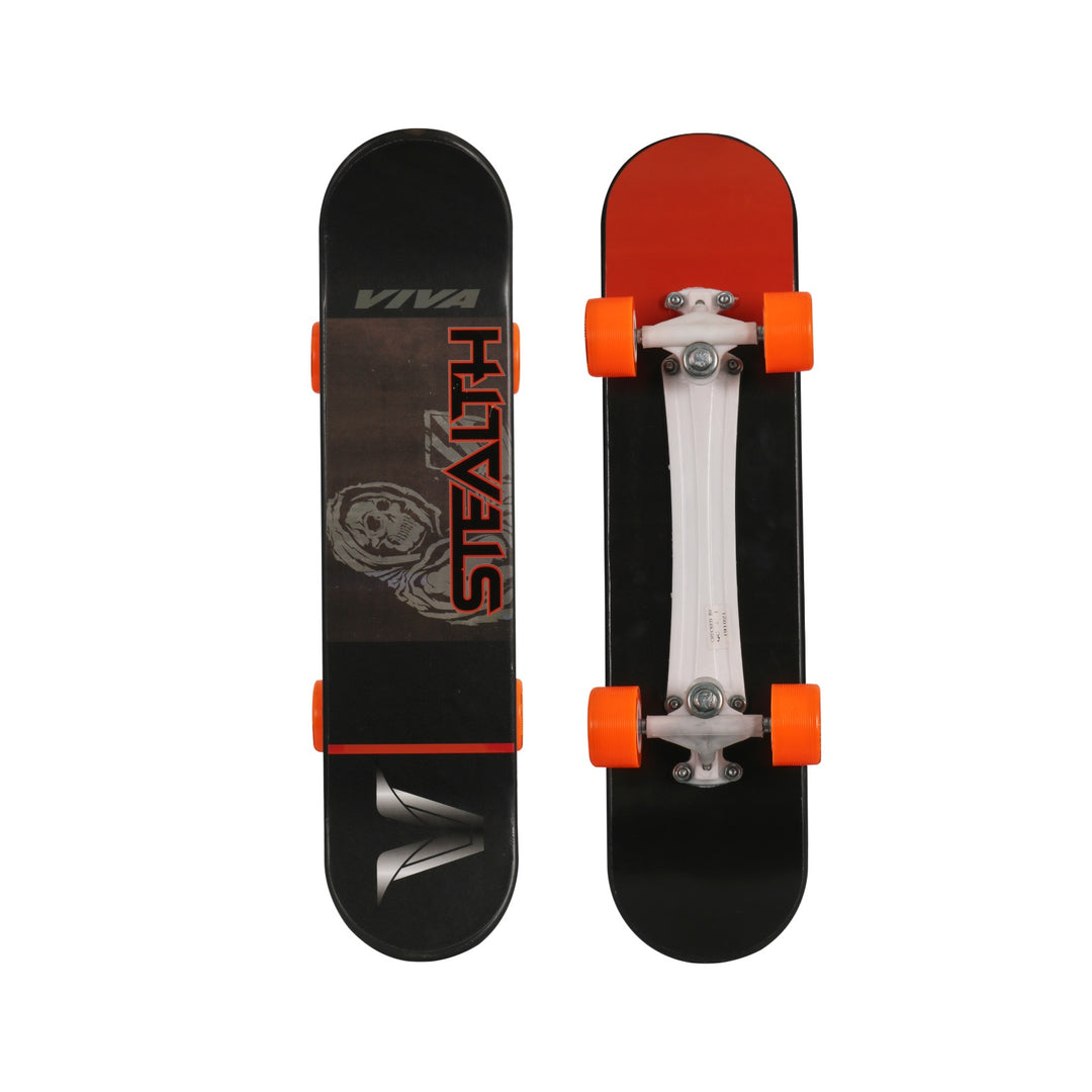 Stealth 27 Inch 6 inch x 4 inch Skateboard - Black & Orange (Multicolor | Pack of 1)