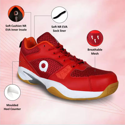 Attract Badminton Shoes For Men (Red)