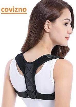 ALYV Adjustable Posture Support Belt (for sizes up to 42/XL) Back & Shoulder Support Brace with Heat Dissipation Holes Back and Shoulder Pain Relief for Men & Women