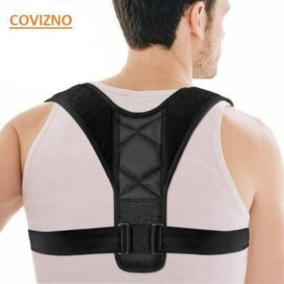 ALYV Adjustable Posture Support Belt (for sizes up to 42/XL) Back & Shoulder Support Brace with Heat Dissipation Holes Back and Shoulder Pain Relief for Men & Women