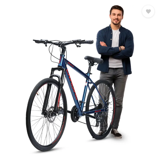 Cradiac Spark 21-Speed Hybrid Cycle | 700C City Bike with Front Suspension & Dual Disc Brakes