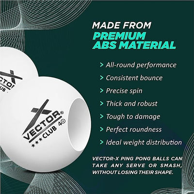 Club 1 Star Premium ABS Plastic Table Tennis Ball (Pack of 12 | White)