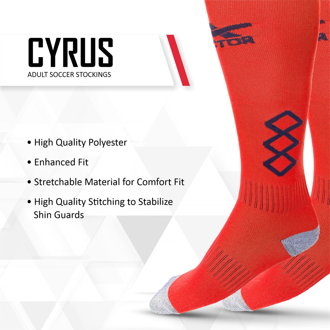 White-Red England Shin Guard with Cyrus Football Stockings Combo 2 pair (Size - Standard)