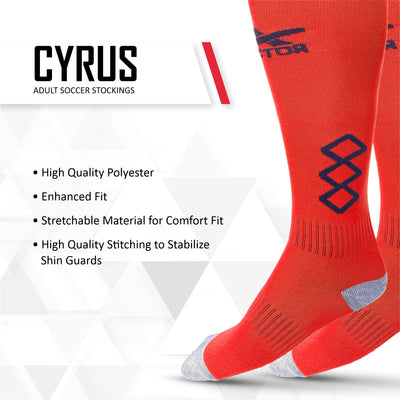 White-Red England Shin Guard with Cyrus Football Stockings Combo 2 pair (Size - Standard)