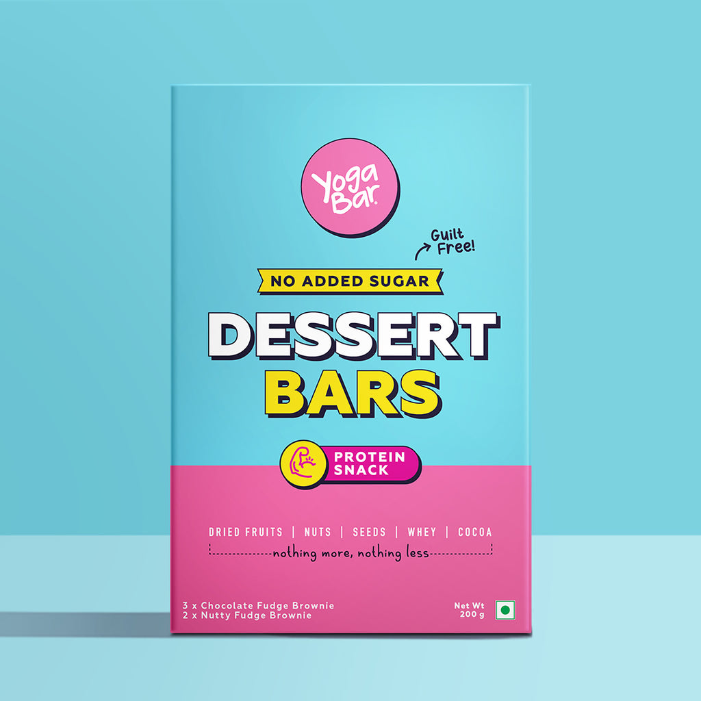 Dessert Protein Bar - No Added Sugar Snacks | Guilt Free Chocolate Fudge Brownie & Nutty Fudge Brownie | Healthy Snacks with Premium Protein derived from Almonds & Pure Whey | Protein Snacks