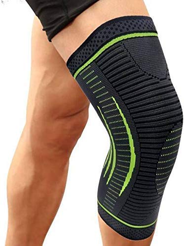 Knee Support for Men (1Pair) –Ortho Knee Cap Women | Knee Sleeves for Running Jogging Gym Squats | 4 Way Compression Knee Sleeves | Sleeves for Sports Arthritis Pain (Green-Grey)