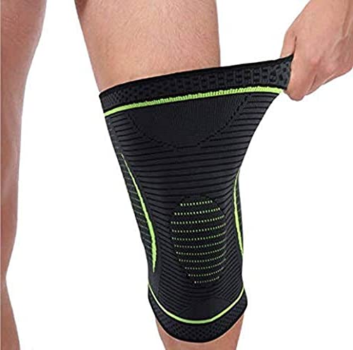 Knee Support for Men (1Pair) –Ortho Knee Cap Women | Knee Sleeves for Running Jogging Gym Squats | 4 Way Compression Knee Sleeves | Sleeves for Sports Arthritis Pain (Green-Grey)
