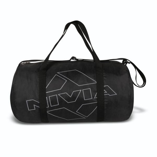 Nivia Enfold 2.0 Duffle Polyester Gym Bags/Adjustable Shoulder Bag for Men/Unisex Sports Carry Bag / 18L Quick Access Pocket/Black - Orange (Black-Grey)