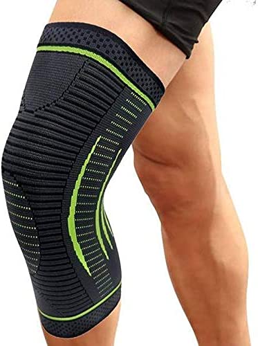 Knee Support for Men (1Pair) –Ortho Knee Cap Women | Knee Sleeves for Running Jogging Gym Squats | 4 Way Compression Knee Sleeves | Sleeves for Sports Arthritis Pain (Green-Grey)
