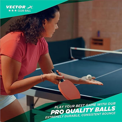 Club 3 Star Premium ABS Plastic Table Tennis Ball (Pack of 9)
