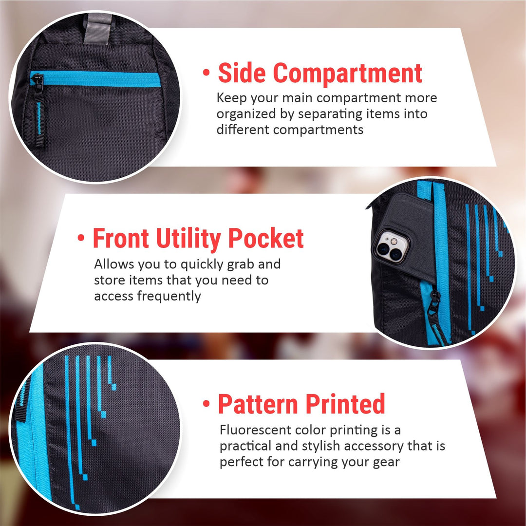 Stealth Gym Bag | Black Blue(Kit Bag)