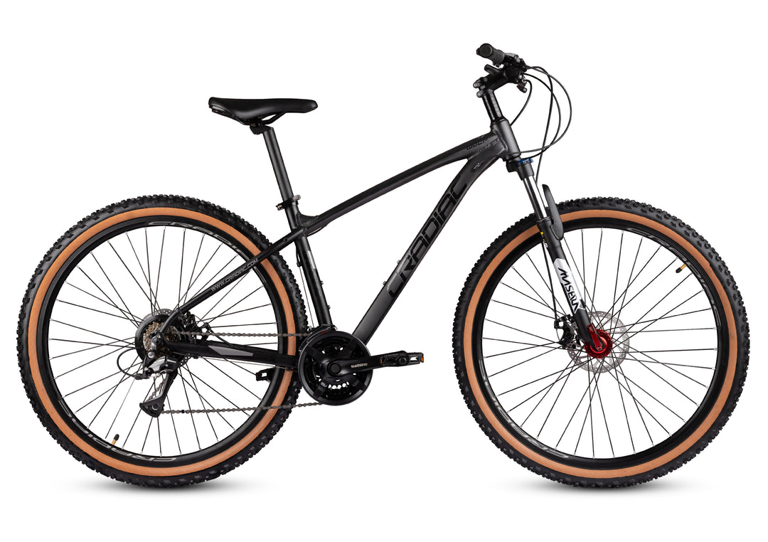 Cradiac Wolf 27 Speed 27.5T Mountain Cycle | Shimano Gear | Alloy Frame | Zoom Lockout Suspension (27 Gear, Black)