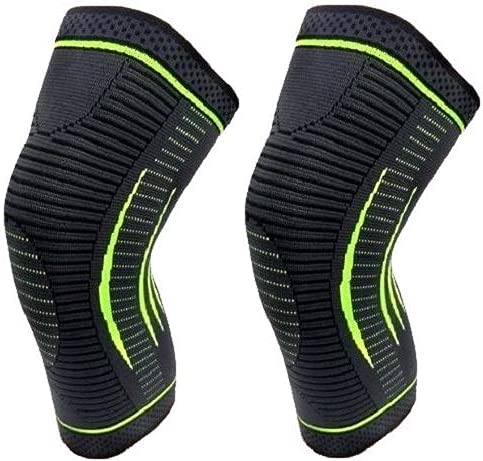 ALYV Knee Support for Men (1Pair) –Ortho Knee Cap Women | Knee Sleeves for Running Jogging Gym Squats | 4 Way Compression Knee Sleeves | Sleeves for Sports Arthritis Pain (Green-Grey)