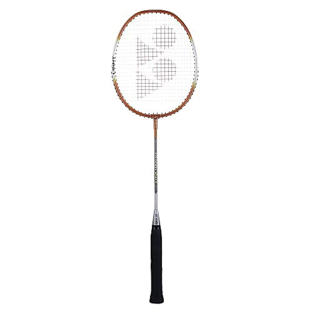 YONEX ZR 100 light Aluminium Strung Badminton Racket with Full Racket Cover (Orange/White) | For Beginners | 95 grams | Maximum String Tension - 26lbs