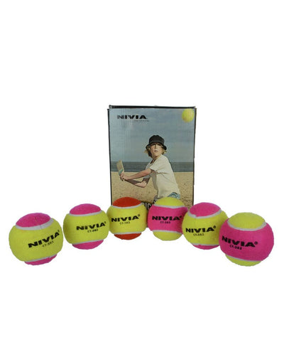 Nivia Cricket Tennis Ball, Heavy Weight Ball, Practice Ball, Cricket Training Ball - Multicolor (Pack of 12 Balls)