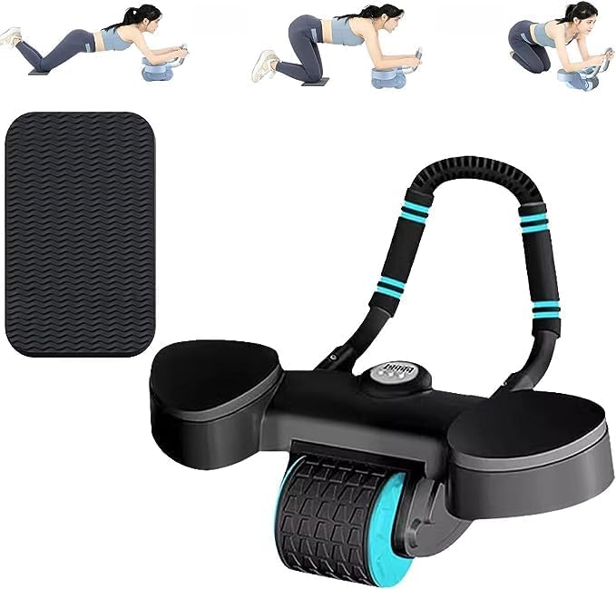 Alyv automatic rebound ab roller with knee mat and timer for a complete upper body workout at home or on the go.