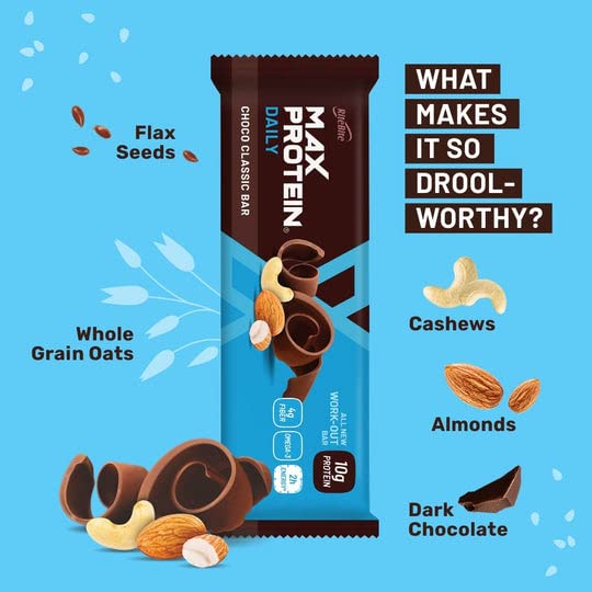 RiteBite Max Protein Daily 10g Choco Classic Protein Bars (Pack of 6), 300g