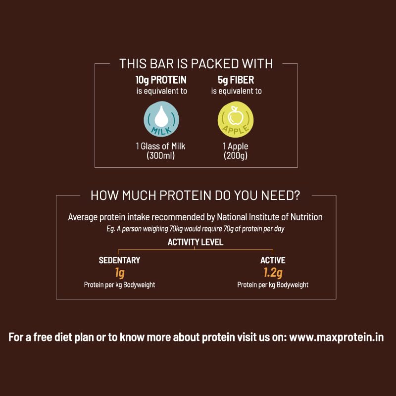 RiteBite Max Protein Daily 10g Salt & Caramel Protein Bars (Pack of 6), 300g