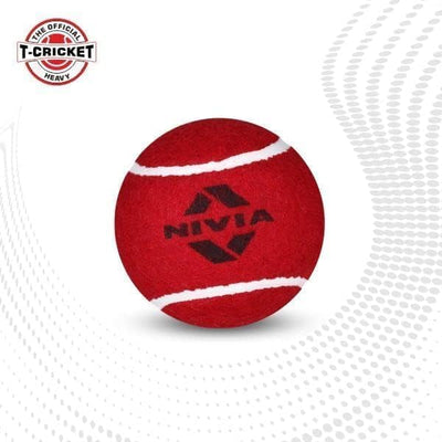 Nivia Cricket Tennis Ball, Heavy Weight Ball, Practice Ball, Cricket Training Ball - Red (Pack of 6 Balls)