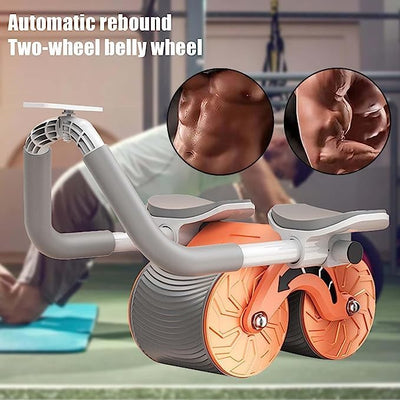 Ab Roller Wheel Automatic Abdominal Exercise Equipment for Workout with Knee Pad Mat (Multi Colour)