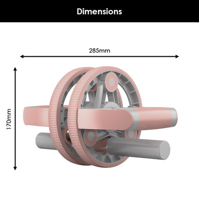 Thick Adjustable Ab Roller (Pink) | No Floor Damage | Wheel With Knee Mat | Multi-purpose Unisex Roller | Weight Loss Workout | Slip-Proof | Beginner Friendly | Excercise Manual