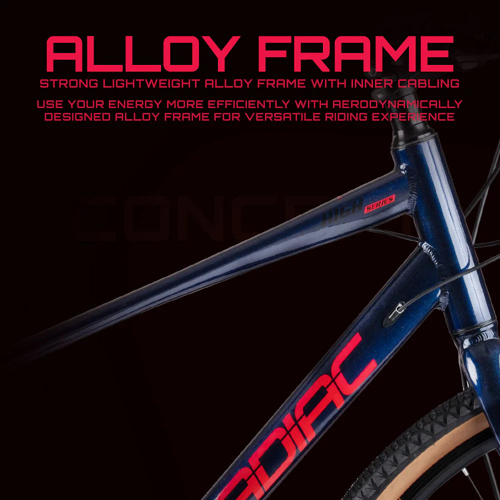 CRADIAC - Concept | 24 Speed Geared Gravel Bike | 700 * 47C Gravel Cycle| Alloy Rigid Fork | 18.5" Inch Frame | Disc Brakes | 6061 Alloy Frame | for 14+ Years Men/Boys/Girls