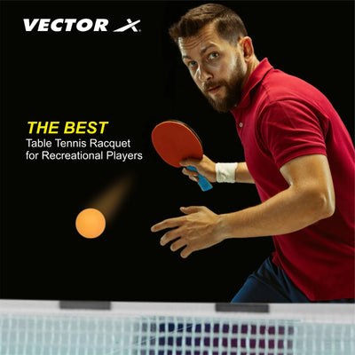 Wooden TT Set Red | Black Table Tennis Racquet Set Multicolor Table Tennis Racquet (Pack of: 2 | 190 g)