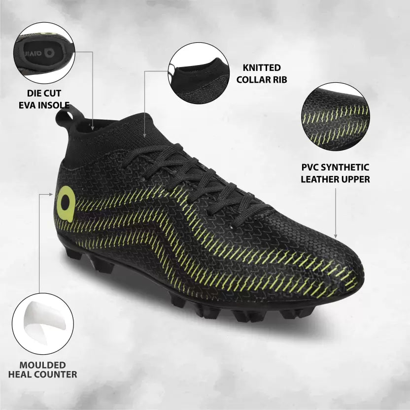 Pro Rattle Snake Football Stud Football Shoes For Men (Black)