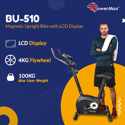 BU-510-AL152 Steel Exercise Upright Bike | Black | Orange