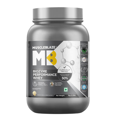 MuscleBlaze Biozyme Performance Whey, 1 kg (2.2 lb), Chocolate Hazelnut