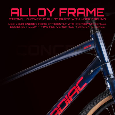 CRADIAC - Concept | 6061 Alloy Frame | 24 Speed Shimano Powered Gravel Bike | 700C Tires | Alloy Rigid Fork | 18.5" Inch Frame | Dual Disc Brakes