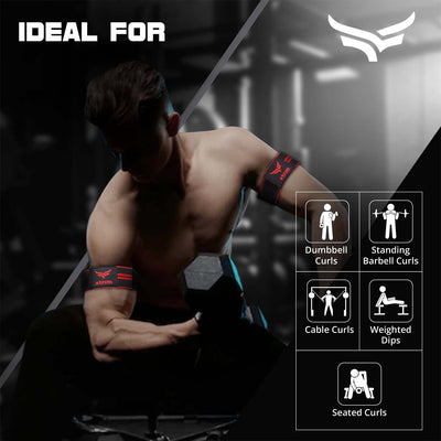 Combo Pack - 2 BFR (Blood Flow Restriction) Workout Bands for Arms & 2 BFR Bands for Legs or Glutes | Strengthen Muscles Without Lifting Heavy Weights (Set of 4 | Red & Black)