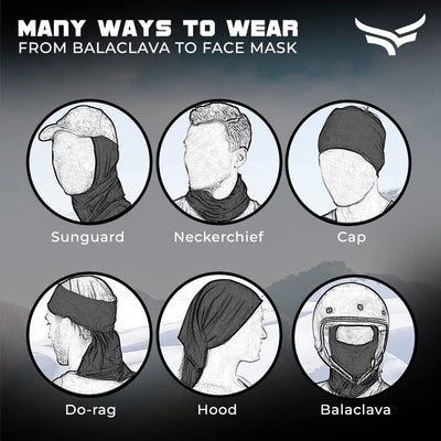 Balaclava Face Mask | Helmet Liner | Sweat Absorbing 4-Way Stretch | Quick Dry | Biking | Cycling & Running Mask (Black | 37 x 23 x 2 cm | Free Size)