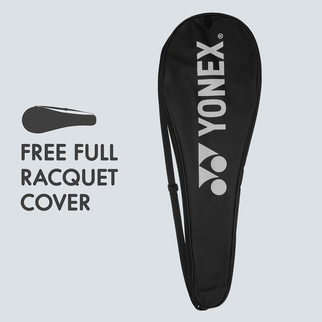 YONEX GR 303i Aluminium Strung Badminton Racket with Full Racket Cover (Silver) | For Beginners | 83 grams | High Durability