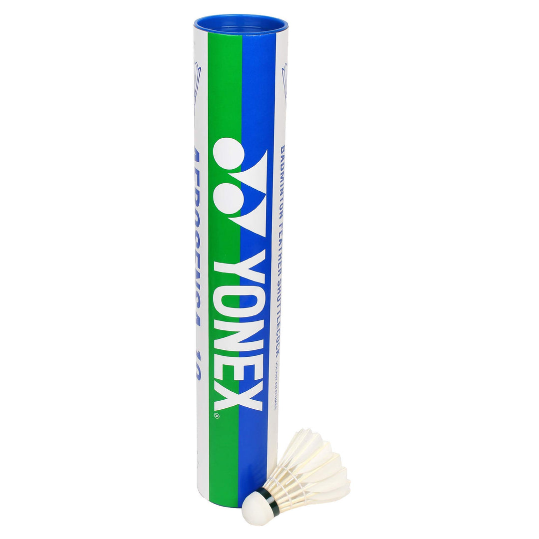 Yonex Aerosena 10 Feather Badminton Shuttlecocks (White, Medium Speed)  | Goose Feather | Solid Cork