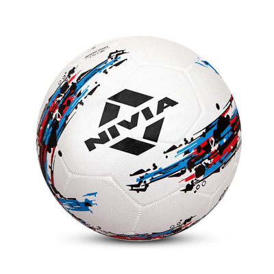 Nivia Storm Football | Rubberized Moulded | Suitable for Hard Ground Without Grass | Training Ball | Soccer Ball | for Men/Women | Football Size - 5 (White)
