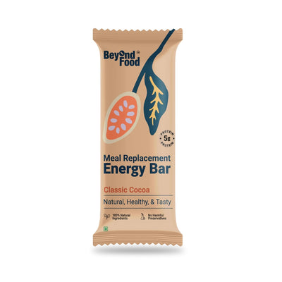 Meal Replacement Energy Bar | Classic Cocoa Flavor (Pack of 6/ 50g each) | 100% Natural Ingredients